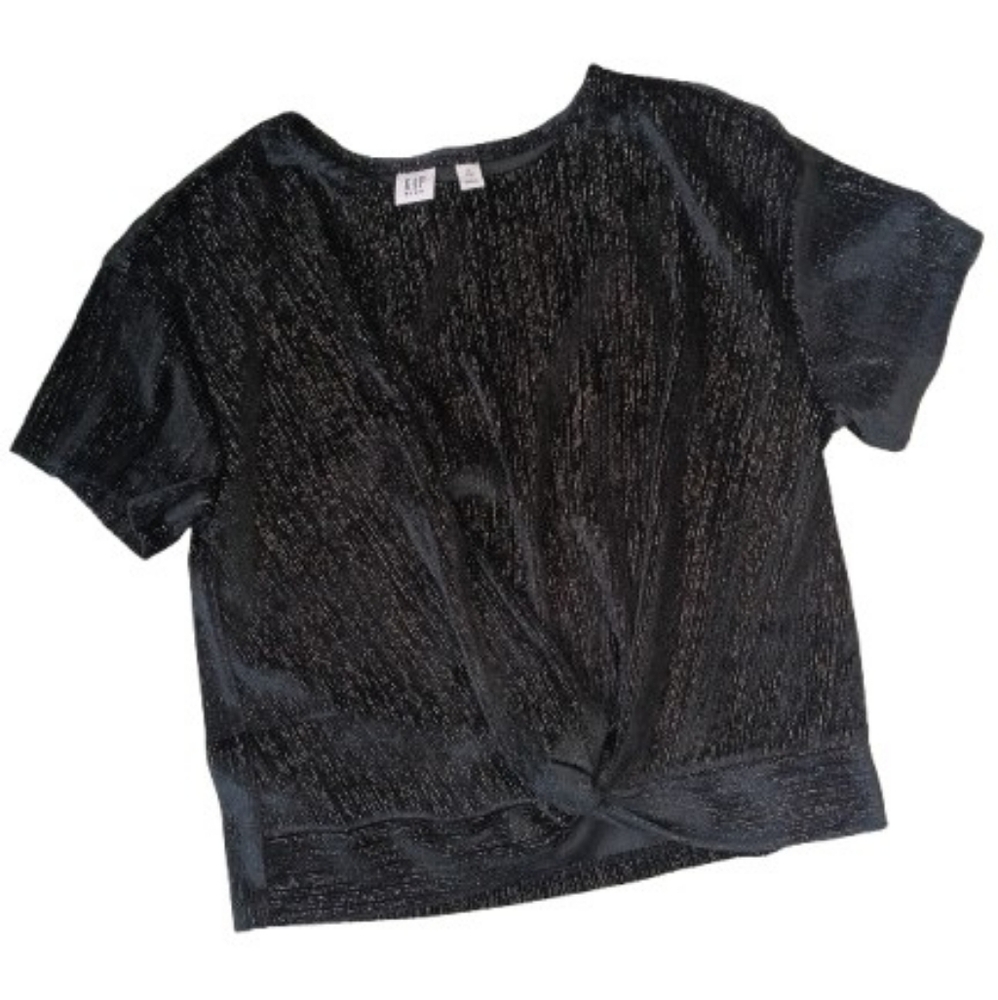 GAP Kids Metallic Black Velvet Top